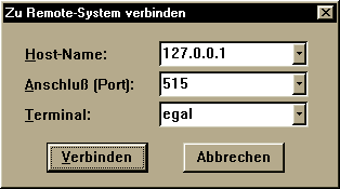 Telnet Verbindungsdialog